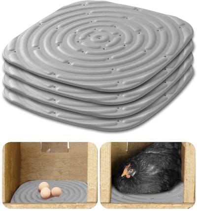 4-stuks Kippenhokmatten - Wasbare kippenhokmatten - Kippenhokstrooisel - Krasbestendig - Herbruikbaar - Accessoires voor kippenhokken - Gemakkelijk schoon te maken - Geschikt voor de eierproductie in kippenhokken - Grijs