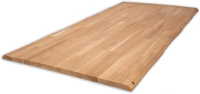 Massief Eiken Tafelblad - Boomrand Blad - Eettafel Maken - Natuurlijke Boomrand - 120 x 80 cm - Naturel