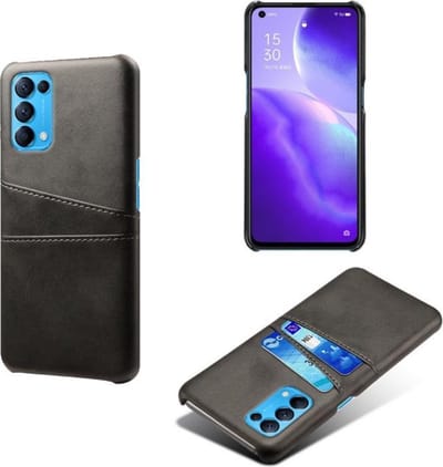 Back Cover met Opbergvakjes + PMMA Screenprotector voor OPPO Find X3 Lite _ Zwart