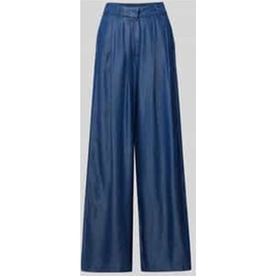 Wide leg stoffen broek in denimlook, model 'JANNA'