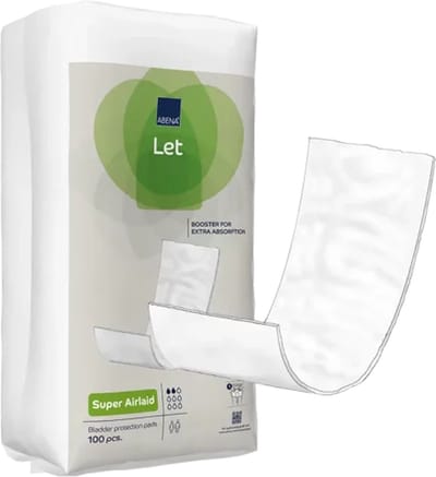 Abena Let Super Airlaid Inlegverbanden - 100 Stuks - Voor extra Absorptie - Geschikt voor Mannen en Vrouwen - 12 x 32 cm
