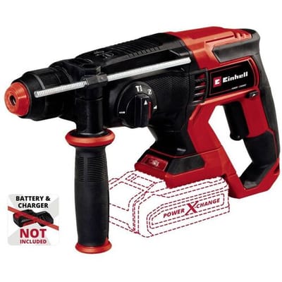 Einhell Accu Boorhamer TE-HD 18/20 Li Solo - Power X-Change - 18 V/Li-ion - 1,8 J - Pneumatisch slagwerk - SDS plus - 4-functies: boren/hamerboren/Beitelen met of zonder beitelslot - Incl. E-box - Excl. accu en lader