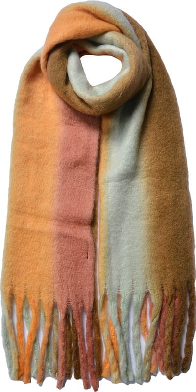 Juleeze Wintersjaal Dames 35x180 cm Bruin Blauw Acryl