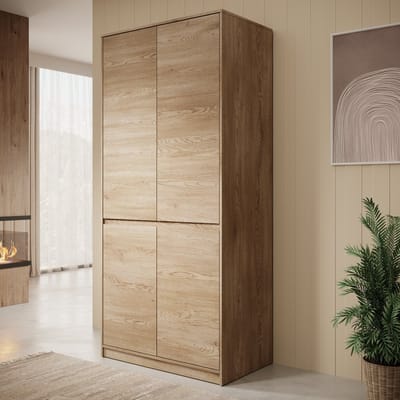 Meubella - Kledingkast Cuarto - Eiken - 91 cm