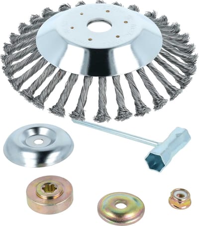 Metalen onkruidborstel - Tuingereedschap accessoire - Onkruid verwijderen - Robuuste staaldraden - 1007 gram - Zilver