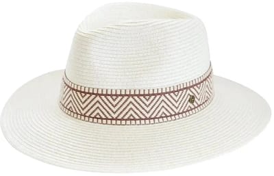Kassena Fedora – Zonnehoed Dames UV Werend - Maat: M-L: 58 cm - Ivory/Taupe