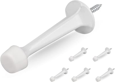 Deurstopper Set - Deurvanger Muurbeschermer - Muren Beschermen - Zink Gegoten Constructie - 6 stuks - Wit