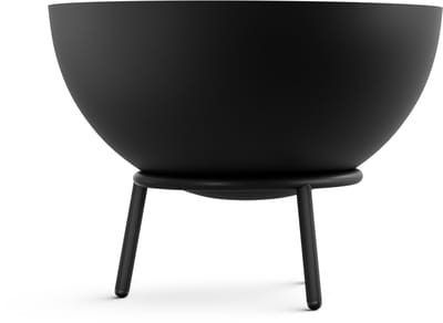 blumfeldt Vuurschaal Fireball 66 cm vuurplaats – staal-vuurkorf met kantelbaar 2-in-1-ontwerp, 3 mm dikke staal, stabiele basis, asrooster, haak en regenbescherming - 10 kg - voor Tuin voor Terras - Zwart - Fire Bowl - Tuinhaard