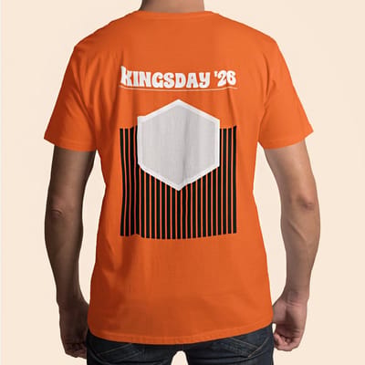 Oranje T-shirt Koningsdag '26 Wit XS