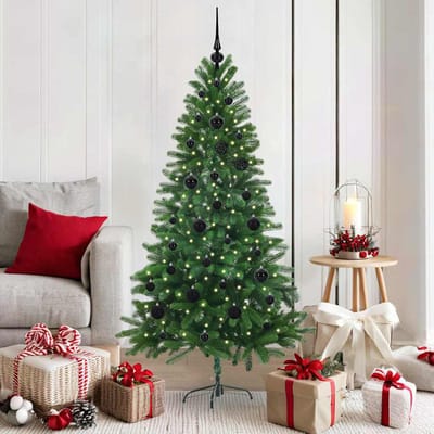 vidaXL - Kerstboom - met - 150 - LED - met - standaard - Groen - 150 - cm - PE
