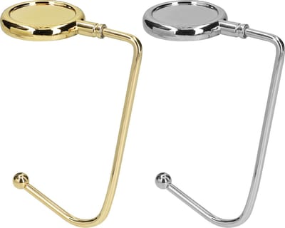 kwmobile 2x tassenhaken voor tafel - Set van draagbare tashangers - Tassenhangers voor tafel of kast - In goud / zilver