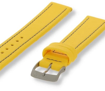 Morellato horlogeband Tipo Locman U2195432097SB24 / PMU097LOCMAN24 Glad leer Geel 24mm + bruin stiksel