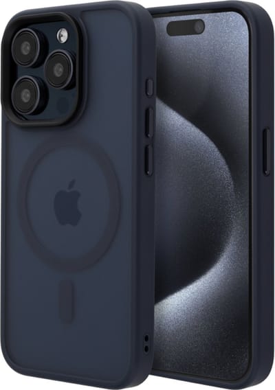 Musthavz Hoesje Geschikt voor iPhone 15 Pro Hoesje Siliconen - Musthavz Backcover met MagSafe - Titanium Blue