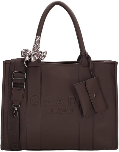 Charm London Bond Handtas - Schoudertas - 42 x 34 x 16 cm - Laptoptas 15,6 inch - Crossbody - Handige Etui - Donkerbruin