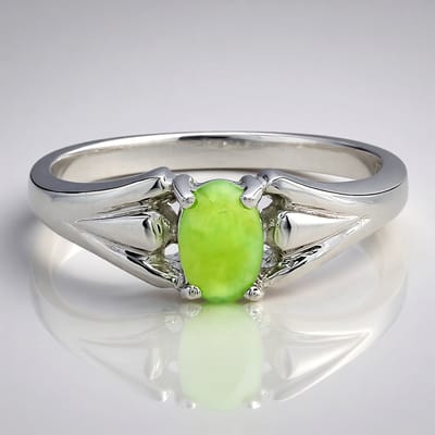 Cavill - Zilveren ring - 925 sterling zilver - 0,36 ct ovale keizerlijk chrysopraas - groene edelsteen ring dames - elegant sieraad