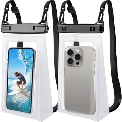 Livano Waterdichte Telefoonhoesjes - Waterdicht Telefoonzakje - Waterproof Festival Opbergtasje - Documententasje - Waterbestendig - Wit