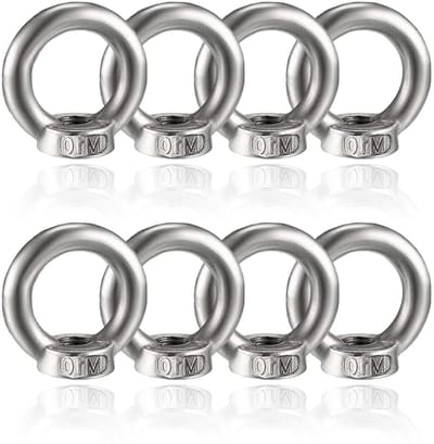 Set van 10 RVS Ringmoeren M10 voor Kabelassemblage en Hefaccessoires, Gepolijst en Duurzaam
