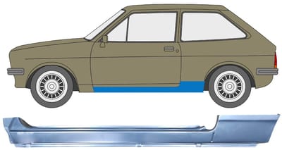 Volledige dorpel voor Ford Fiesta 1976-1983 / Links