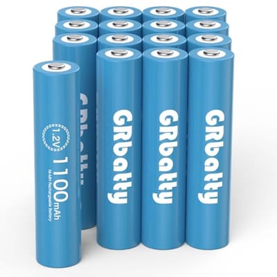 Duurzame oplaadbare AAA-batterijen - 1100 mAh, 1200 cycli - 16 stuks voor dagelijkse apparaten