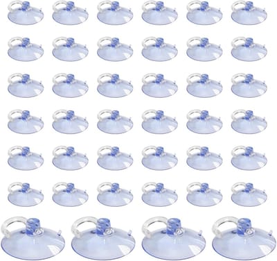 Transparante Zuignap Haakjes 40mm voor Maximaal 1kg - Ideaal voor het Ophangen van Feestverlichting, Kleine Decoraties en Kerstversiering - 40 Stuks