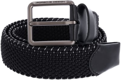 PORSCHE DESIGN riem Casual Pin Buckle Chino Belt 4,0 W100 Black zwart