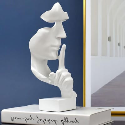 Elegante Abstracte Gouden Hars Sculptuur van 27 cm voor Bureau Decoratie, Thuis en Kantoor, Modern Design voor Studie en Boekenplank