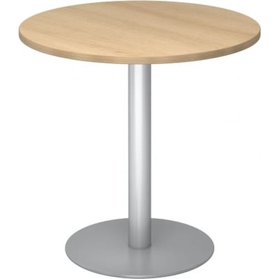BISTRO F80R S - Systeem conferentietafel Eiken Zilver Ø 80
