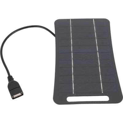 Panneau Solaire USB 5V 5W Silicium Monocristallin Haute Efficacité Professionnel Chargeur Solaire Portable Manuel pour noir
