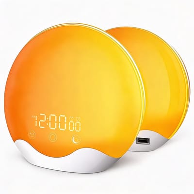 Wekker met Wake Up Light Natuurlijk Wakker Worden & Zachte Lichtstimulatie – Digitale Wekker met Daglicht en FM-Radio Innovatief & Relaxend – Zonsopgang & Zonsondergang Simulatie Voor Beter Slaapritme | Inclusief Nachtlampfunctie