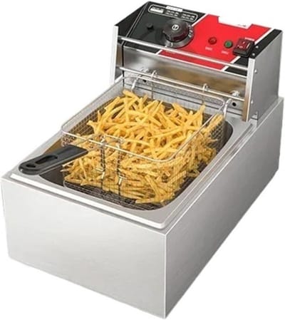 Elektrische Friteuse - Frituurpan Keuken - Lekker Frituren - Dubbele Sonde - 10 Liter - Zilver