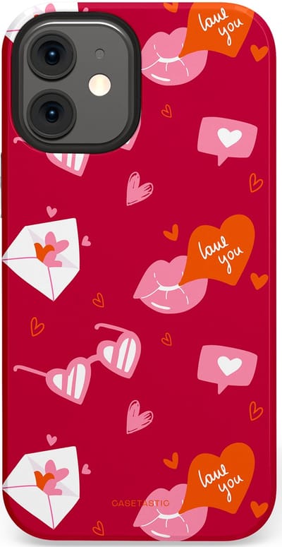 Casetastic Hoesje Geschikt voor Apple iPhone 12 Mini - Stijlvolle Beschermende Duo-layer Case - Liefdesbrief