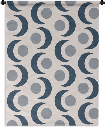 Wandkleed - Wanddoek - Maan - Design - Cirkel - 90x120 cm - Wandtapijt