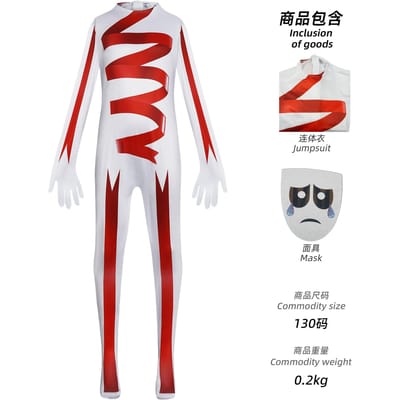 Pomni Cosplay Cartoon Kostuum Geweldig Digitaal Circus Cosplay Ragatha Jax Caine Gangle Zooble Kinger Cosplay Kostuum Kindercadeau Kids 120&Amazing Digital white