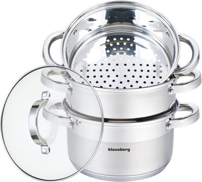 Klausberg 7136 - stoompan - 4 delig - 18cm - rvs - alle warmtebronnen