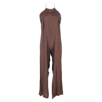 Jacquemus halternek jumpsuit met open rug in bruine viscose