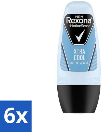 Rexona Men - Fresh Xtra Cool - Deo Roll-on - Anti-Perspirant - 50 ml - Voordeelverpakking - 6 stuks