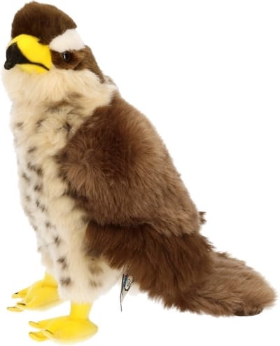 Pluche havik knuffel - bruin/wit - 23 cm - roofvogel - Knuffeldieren - Vogels