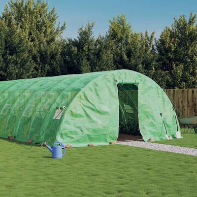 vidaXL - Tuinkas - met - stalen - frame - 60 - m² - 12x5x2,3 - m - groen