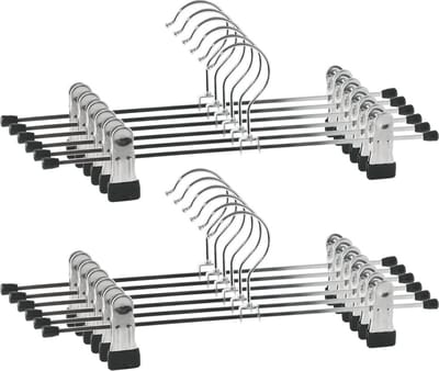 Broekhanger Metaal met Clips 12 stuks - Kleerhanger - Kleerhanges Broeken