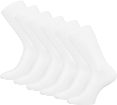 6 paar SQOTTON® Katoenen sokken - Naadloos - Heren & Dames - Wit - Maat 35-38
