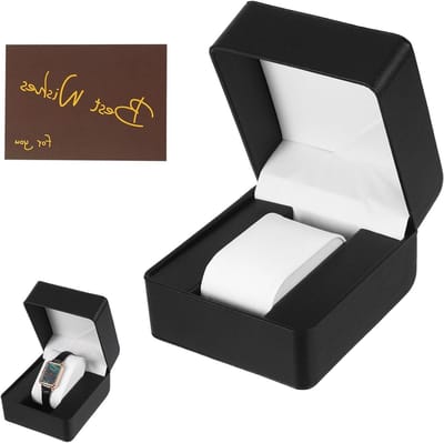 Elegante horlogebox voor het veilig opbergen van horloges en sieraden met afneembare kussens en verjaardagskaart