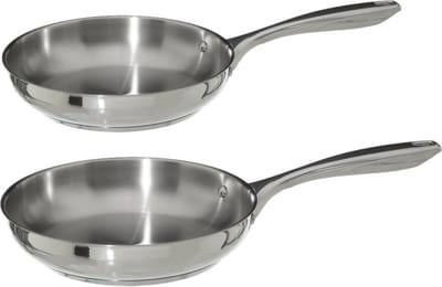 Secret de Gourmet Koekenpannen Acoma - D20 en D26 cm - Alle warmtebronnen - Zilver RVS