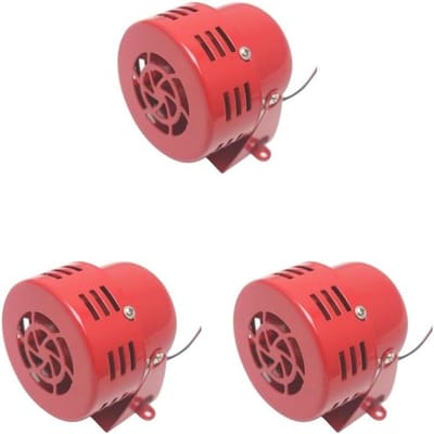 Luchtalarm Sirene - Luid Alarm - Voertuig Geluid - Volledig Metalen Behuizing - 3 Inch Diameter - Rood
