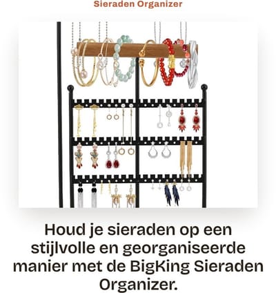 Dailygoods- Sieradenhouder - Sieraden organizer - Armband houder - Ringenhouder - Sieradenboom - Hoogwaardige metalen constructie - Sieradenorganizer