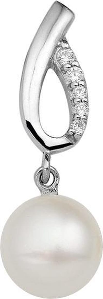 The Jewelry Collection Hanger Parel En Zirkonia - Zilver