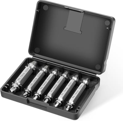 Professionele Schroefverwijderingsset van 6 Stuks, HSS 4341 Extractor voor Moeiteloos Verwijderen van Schroeven, Linksdraaiend en Chube Verwijderaar