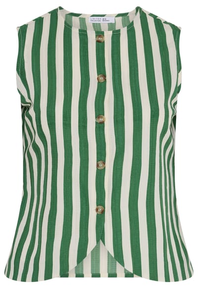 Limited Collection Groen En Wit Gestreept Gilet Size 38
