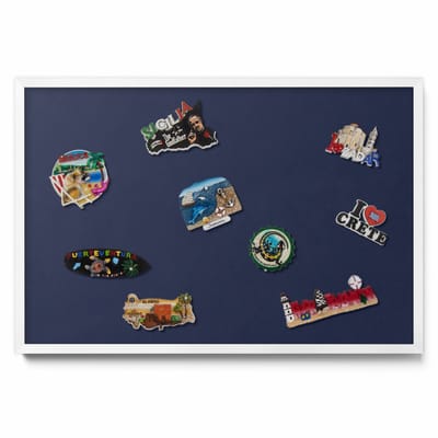 Tulup Magneetbord met Witte Frame - Marine Magneetbord Met Effen Achtergrond - 60 cm x 40 cm - Kleur: donker marineblauw - Magnetisch Bord voor aan de Wand - Magneetbord met Effen Frame - Magnetisch Bord Decoratief