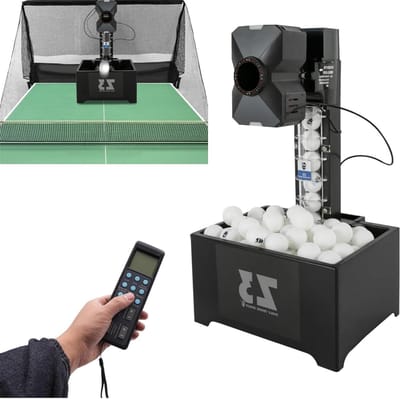 Pongbot Ping Pong Ballmachine, automatische pongbot, tafeltennis, balmachine met net en afstandsbediening, individuele frequentie en balsnelheid, ping pong bal werpmachine