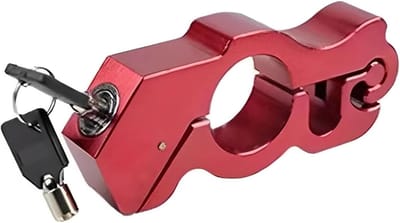 Stuurslot Motor - Fiets Beveiliging - Diefstal Voorkomen - Robuust Aluminium - 10x10x10 mm - Rood